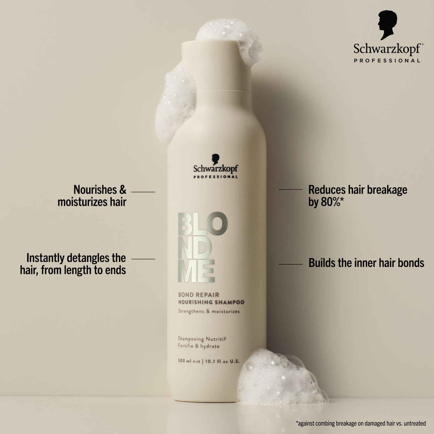 BlondMe Bond Repair Nourishing Shampoo for Blonde Hair | Adds Moisture and Softness | Strengthens, Repairs, & Prevents Breakage