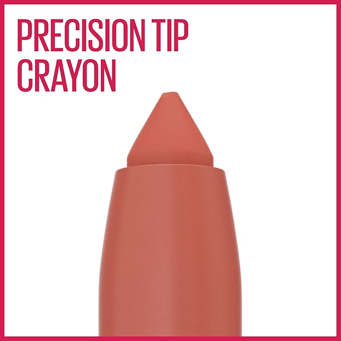 Maybelline Super Stay Ink Crayon Matte Longwear Lipstick Makeup, 160 Stop At Nothing, 0.04 oz