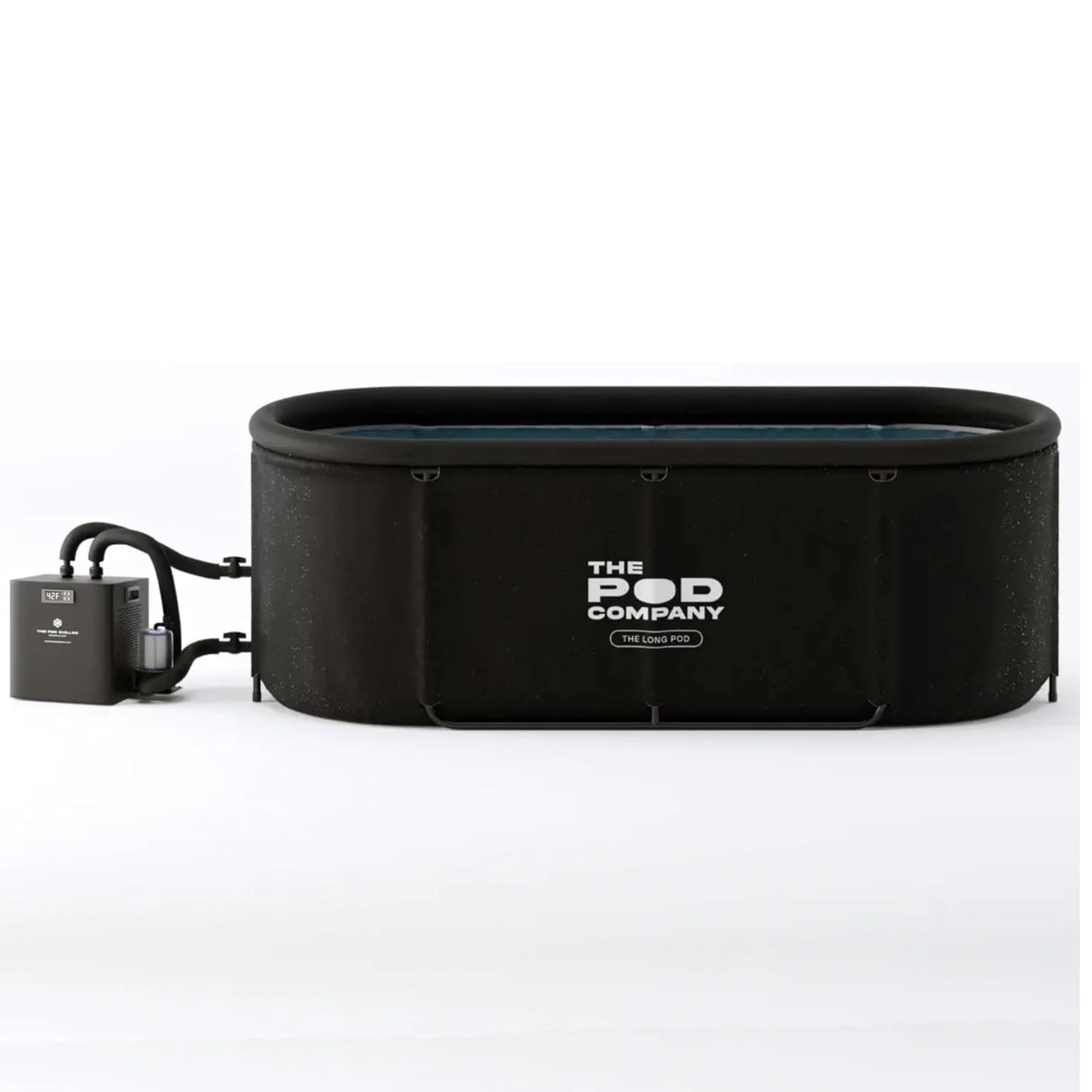 The Pod Company Long Pod 126 Gal Cold Plunge Tub + 1/3 HP Water Chiller Bundle, Extra-Large Ice Bath, 41°F Ice-Free Cooling System, Fits Up to 6'9"