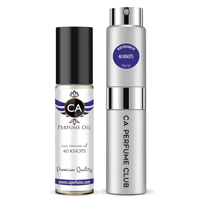 CA Perfume Duo Impression of 40 Knots For Women And Men Perfume Layering Set Long Lasting Travel Size EDP + Body Oil Roll-On Bottle 0.27 Fl Oz+0.33 Fl Oz