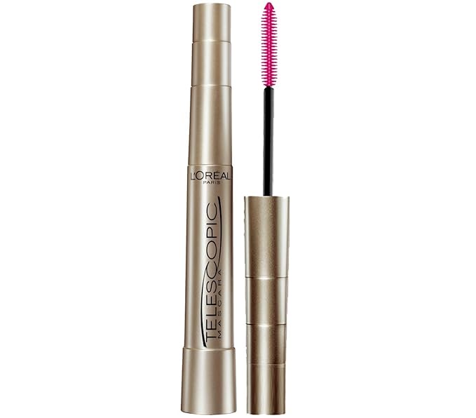 L’Oreal Paris Makeup Original Telescopic Mascara, Separating Mascara Volume and Length Formula, Washable, Blackest Black, ...