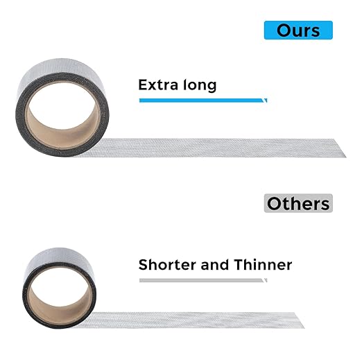 Black Window Screen Repair Tape, 2IN X 20FT Screen Repair Kit for Windows or Doors, Strong Adhesive Fiberglass Mesh Patch Tape