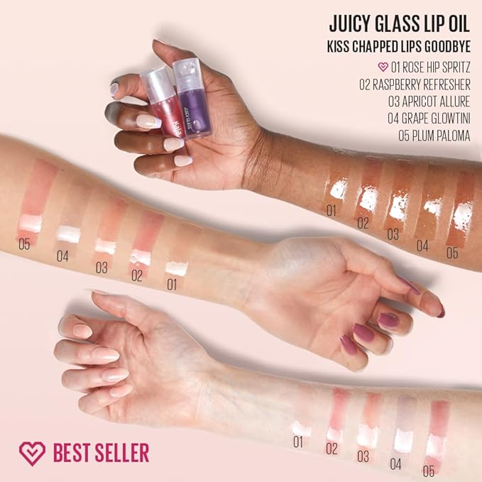 Kaja Lip Plumping - Juicy Glass 08 Cherry Cola | Hydrating, Feel Plumped and Lightweight with Vitamin Tree Fruit Oil, Vegan, Cruelty-Free, Clear Tint Stain Shine Gloss Plumper, Long Lasting