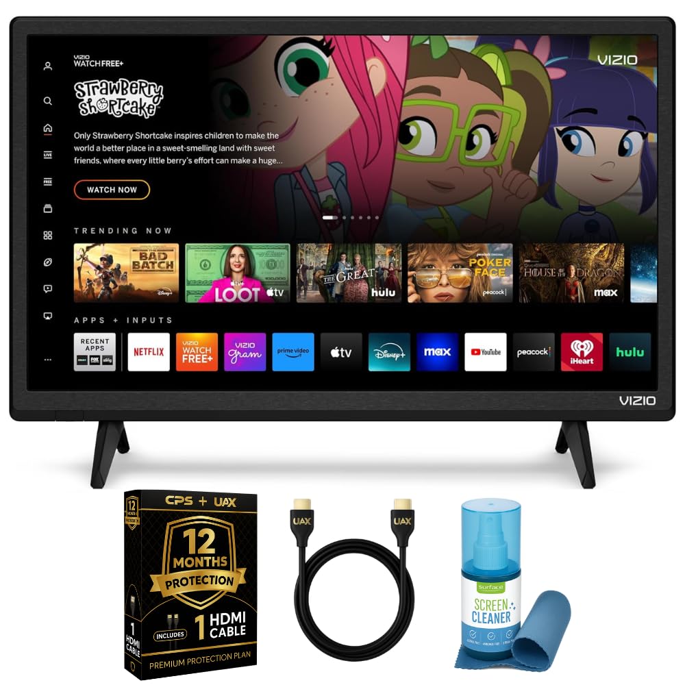 VIZIO 1080p Full HD Smart TV Bundle - 24-inch, Alexa Compatible, HDR, ThinFrame Design, Model D24FJ09KIT1, Black