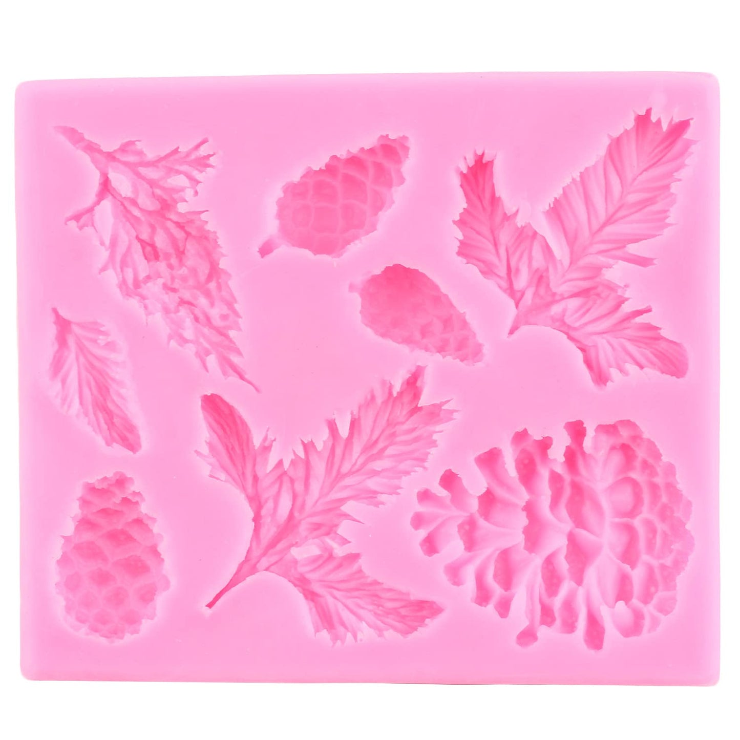 Mujiang Christmas Pinecone Cake Fondant Mold Pine Cone Silicone Chocolate Candy Mold For Cake Decorating Cupcake Topper Sugar Gum Paste Polymer Clay Set Of 2