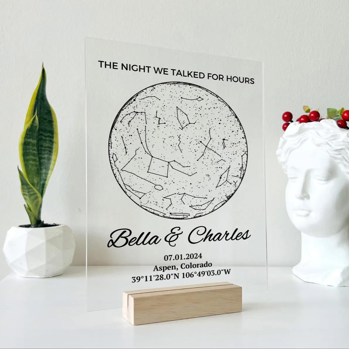 Personalized Star Map - Custom Star Prints Star Constellation Map Wall Art Special Occasion Engagement Gift Wedding Gift Gift for Anniversary Night Sky Constellation