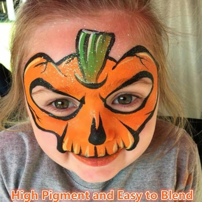 Go Ho Orange Face Paint,Waterproof Oil Based Eye Black Stick,Orange Face Body Paint for Starfire Festivals Halloween Cosplay SFX Pumpkin Makeup