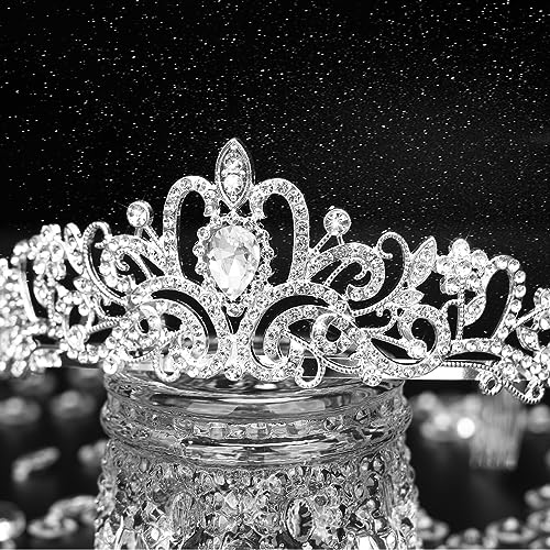 Makone Crowns for Women Princess Tiaras for Girls Queen Crown and Comb Tiara for Wedding Birthday Pageant Bridal Prom Chri...