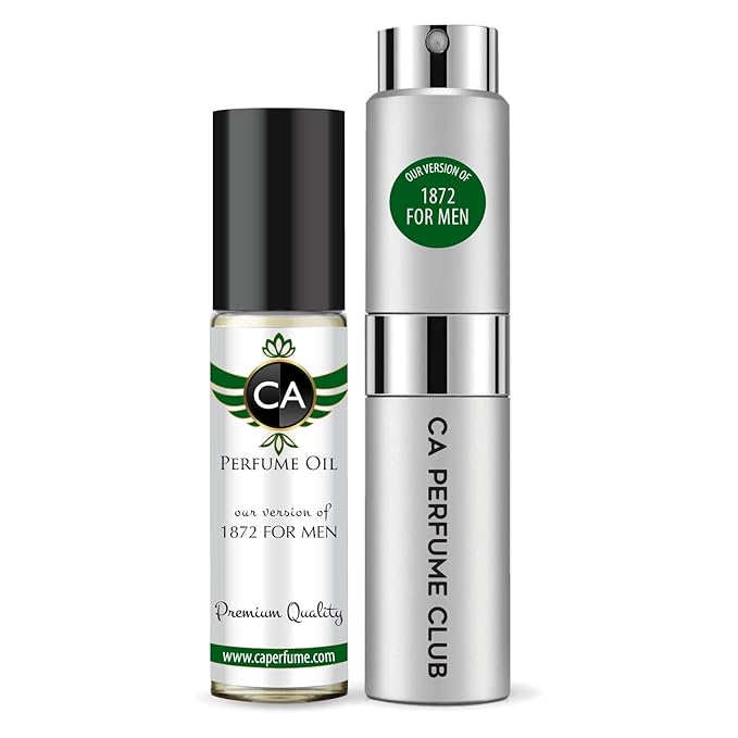 CA Perfume Duo Impression of 1872 For Men Perfume Layering Set Mens Cologne Long Lasting Travel Size EDP + Body Oil Roll-On Bottle 0.27 Fl Oz+0.33 Fl Oz