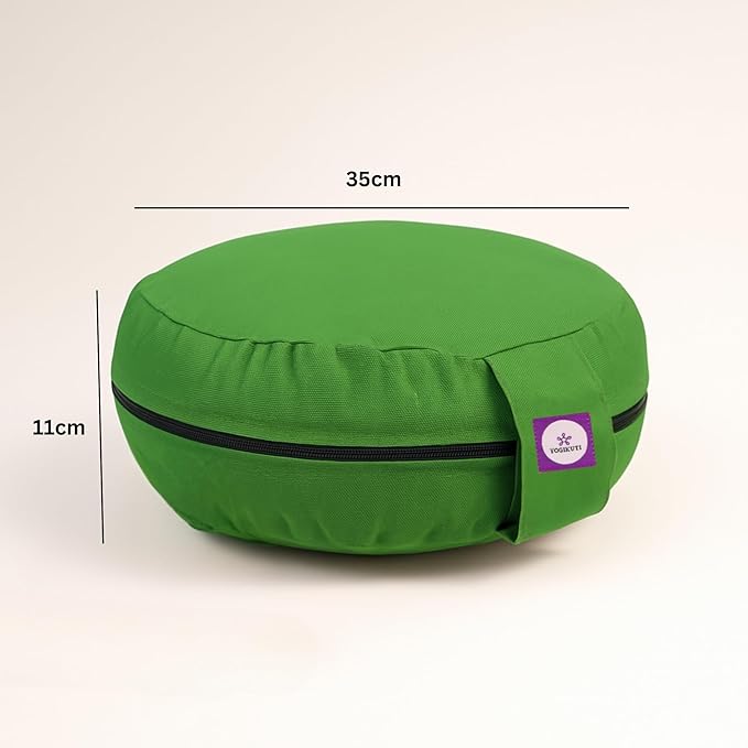 Yogikuti Meditation Cushion – 100% Pure Cotton Zafu for Comfortable Meditation & Yoga – Floor Sitting Pillow for Mindfulness & Support