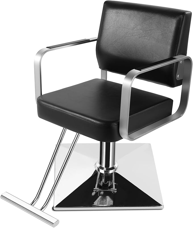 Salon Chairs for Hair Stylist Chair Hydraulic Pump Hair Salon Chair 360 Degree Rotating Barber Chair, Spa Beauty Equipment for Hair Stylists, Tattoo Artists, Cosmetologists (Silvery)