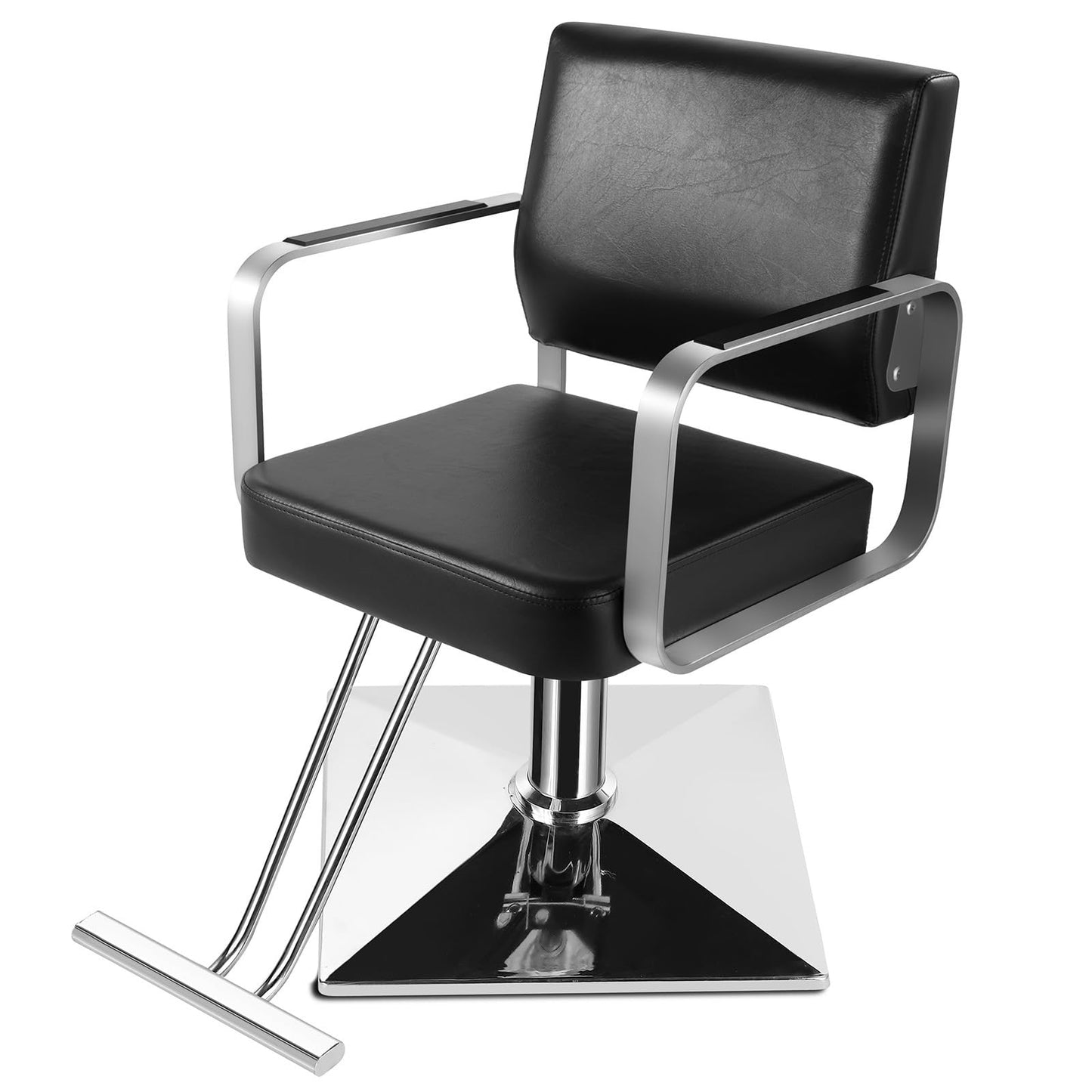 WINEDYOUNG Salon Chairs for Hair Stylist Chair Hydraulic Pump Hair Salon Chair 360 Degree Rotating Barber Chair, Spa Beauty Equipment for Hair Stylists, Tattoo Artists, Cosmetologists (Silvery)