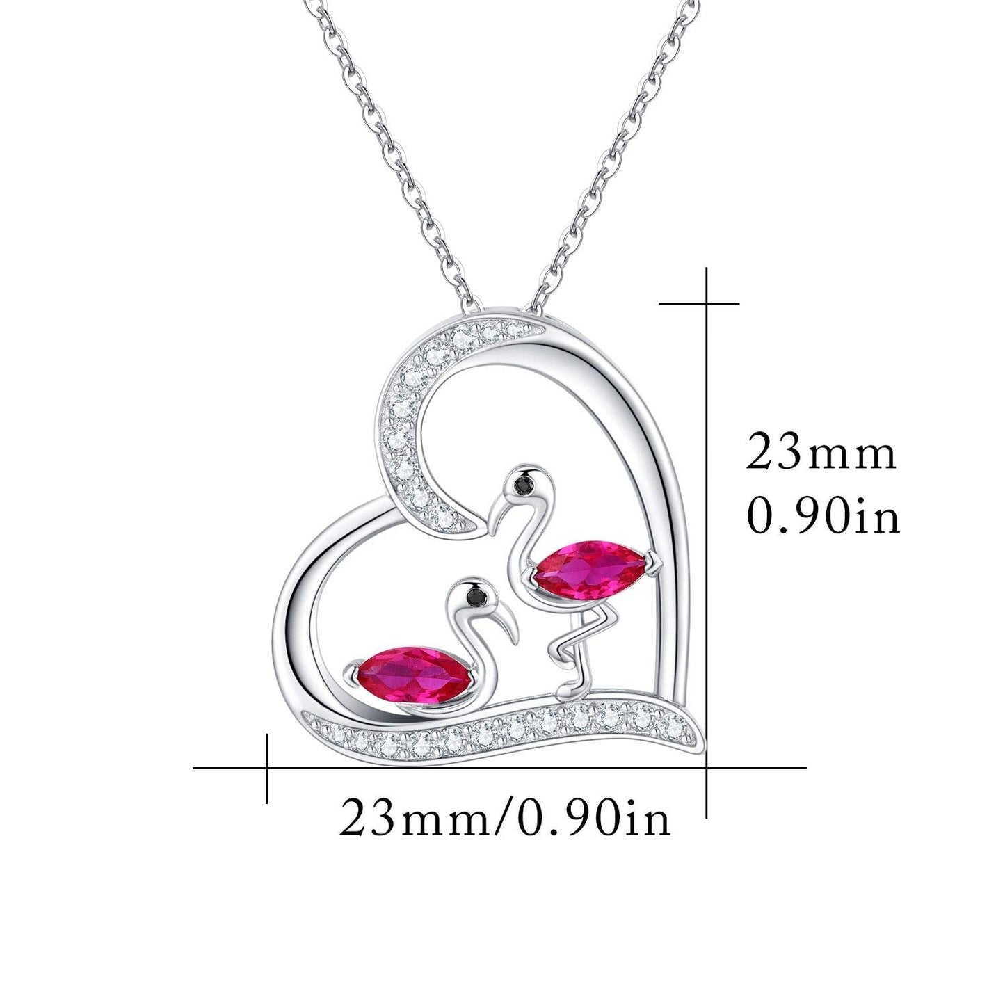 JUSTKIDSTOY Flamingo Gifts for Women 925 Sterling Silver Flamingo Necklace with Cubic Zirconia Pink Bird Jewelry Summer Birthday Gift for Girlfriend Daughter