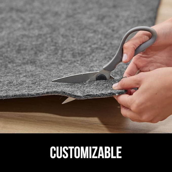 GORILLA GRIP Felt and Natural Rubber Stay in Place Slip Resistant Rug Pad, 1/4in Thick, 2x3 FT Protective Padding Under Area Rugs, Cushioned Gripper Pads, Carpet Runners, Hardwood Floors Protection