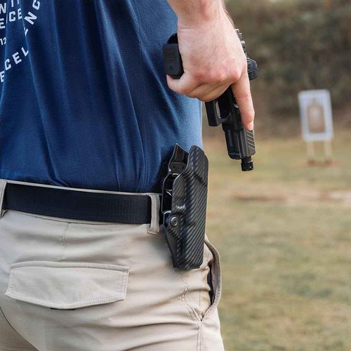 Tulster OWB Range+ Kydex Paddle Holster in Right Hand fits: Glock 19 / 19X / 23/25 / 32/44 / 45 | Optic Cut Outside The Waistband Open Carry