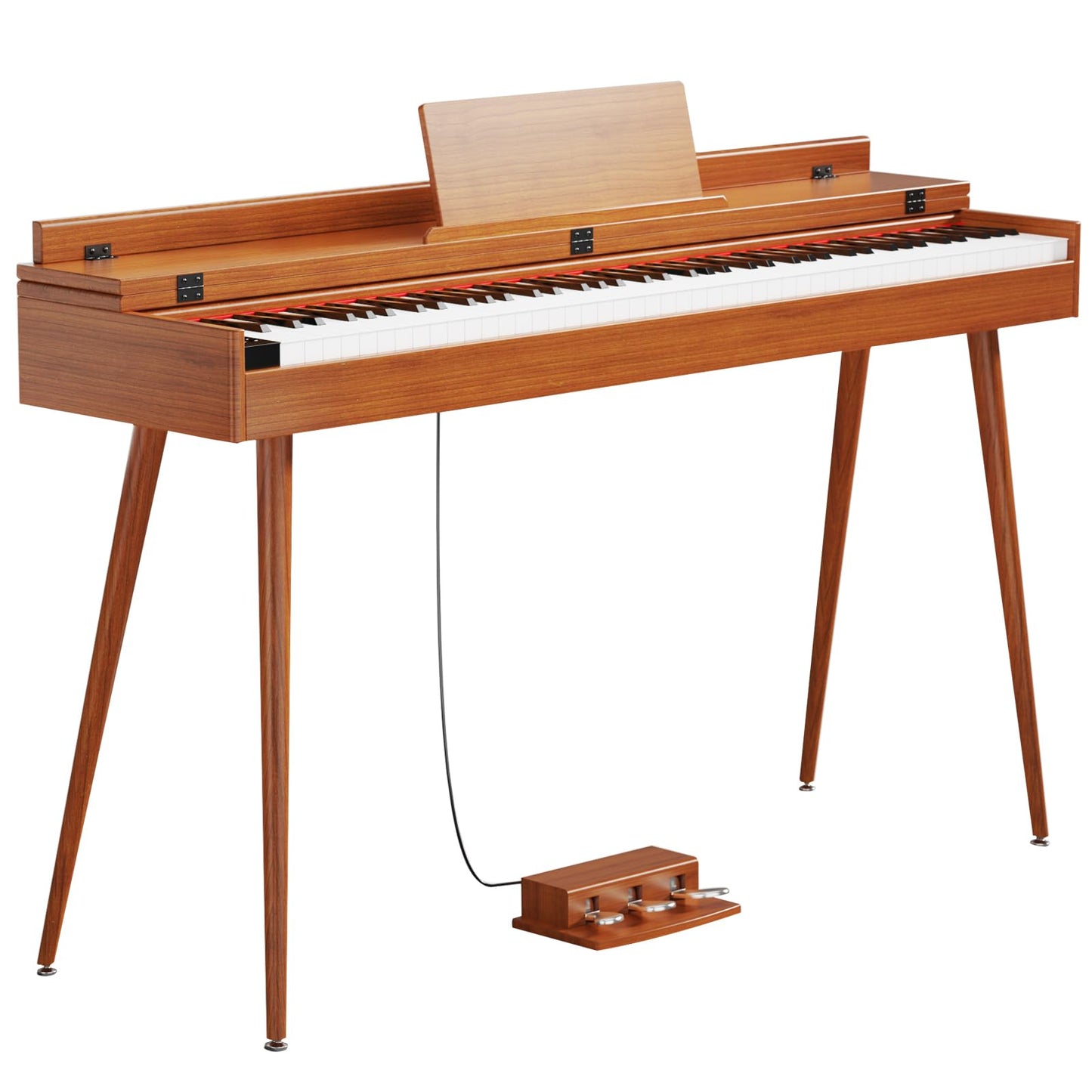 Melentro 88 Key Digital Piano, Hammer-Action Full Size Weighted Keyboard, Transforms Between Desk Cover Electric Piano and Vanity, Piano Keyboard with Stand, 25Wx2 Speakers, Three Pedal ﻿