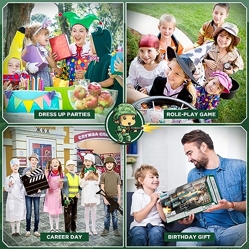 GIFTINBOX Army Costume for Kids, Boys Military Soldier Costume with Toy Accessories, Halloween Costumes for Boys Kids 3-13