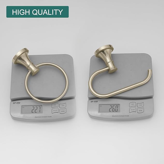 Hoimpro Brushed Nickel 2-Piece Bathroom Bath Set, Wall Mounted Bathroom Hardware Fixture (Towel Ring Holder, Toilet Paper Towel Holder), Bathroom Accessories, Stainless Steel and Zinc Alloy