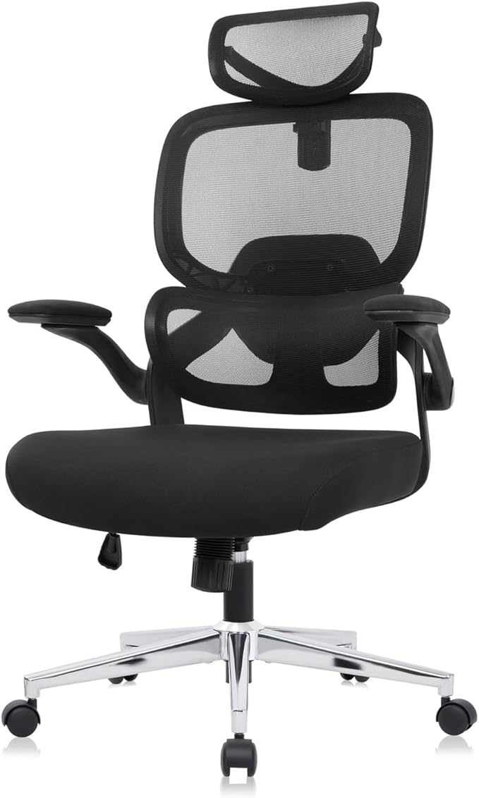 Adjustable Office Chair Computer Chair Ergonomic Desk Chair with Lumbar Support and Headrest High Back Executive Chair with Rolling Function for Home Office Computer Task Seating