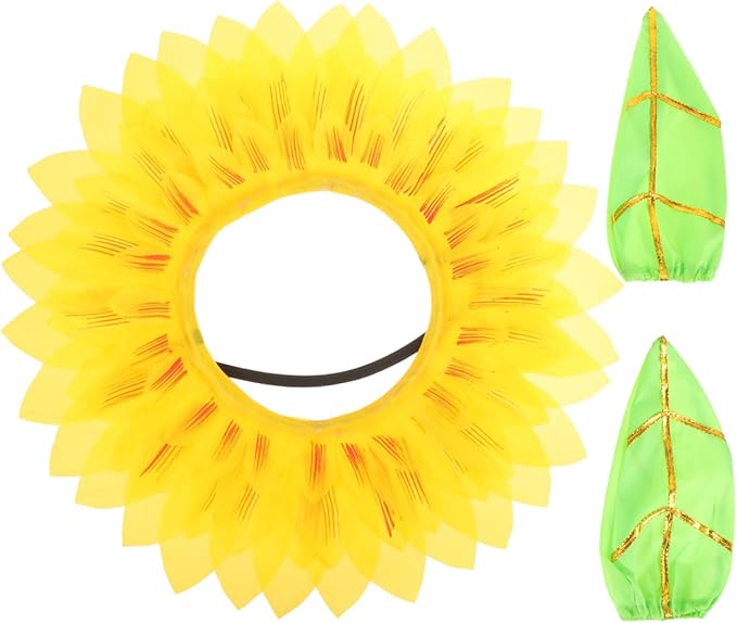Vicasky Sunflower Head Cover for Kids Fun Sunflower Costume Accessory for Parties Festivals and Role Play Easy to Wear Per...
