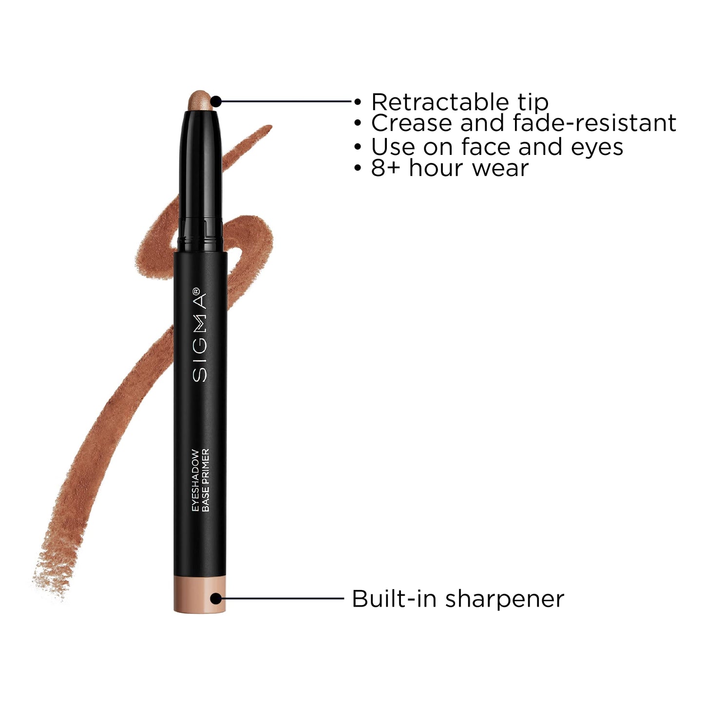 Sigma Beauty Eyeshadow Primer Base - Professional Grade Eye Primer Crayon w/Sleek Retractable Tip for Long-Lasting Makeup & All-