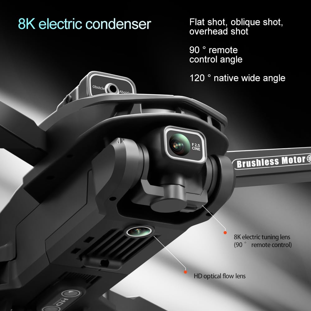 GPS Drone with 4K Dual Cameras, 4.5in Large-Screen Remote - Infrared Obstacle Avoidance, LED Night Lights, Brushless Motors, 2 Rechargeable Batteries, FPV Real-Time Transmission, Hovering Altitude Hold Mode, GPS Auto Return, Follow Me Mode - Foldable Ligh