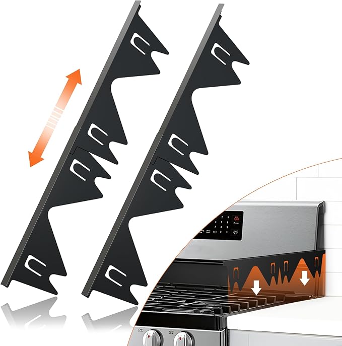 Stainless Steel Stove Gap Covers (2PCS),Stove Gap Filler,Range Trim Kit,Stove Gap Guard for Kitchen Oven Between Stovetop ...
