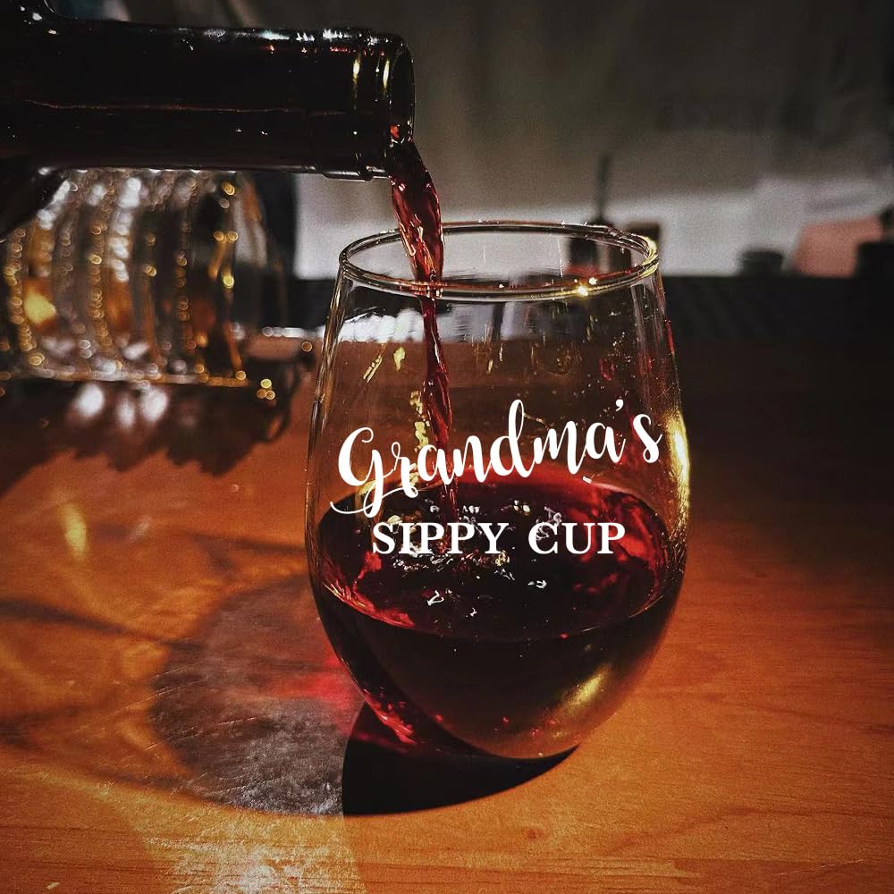 QIMIUTB Grandparents Gifts,Grandparent's Sippy Cup Wine & Whiskey Glass Gift Set, Funny Gag Father's Day Mother's Day Birthday Christmas Thanksgiving Valentines Gift for Papa Dad Mom7