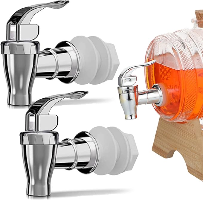 joaoxoko Spigot for Beverage Dispenser,2 Pack Beverage Dispenser Replacement Beverage Faucets Silver Faucets for 2 Gallon,...