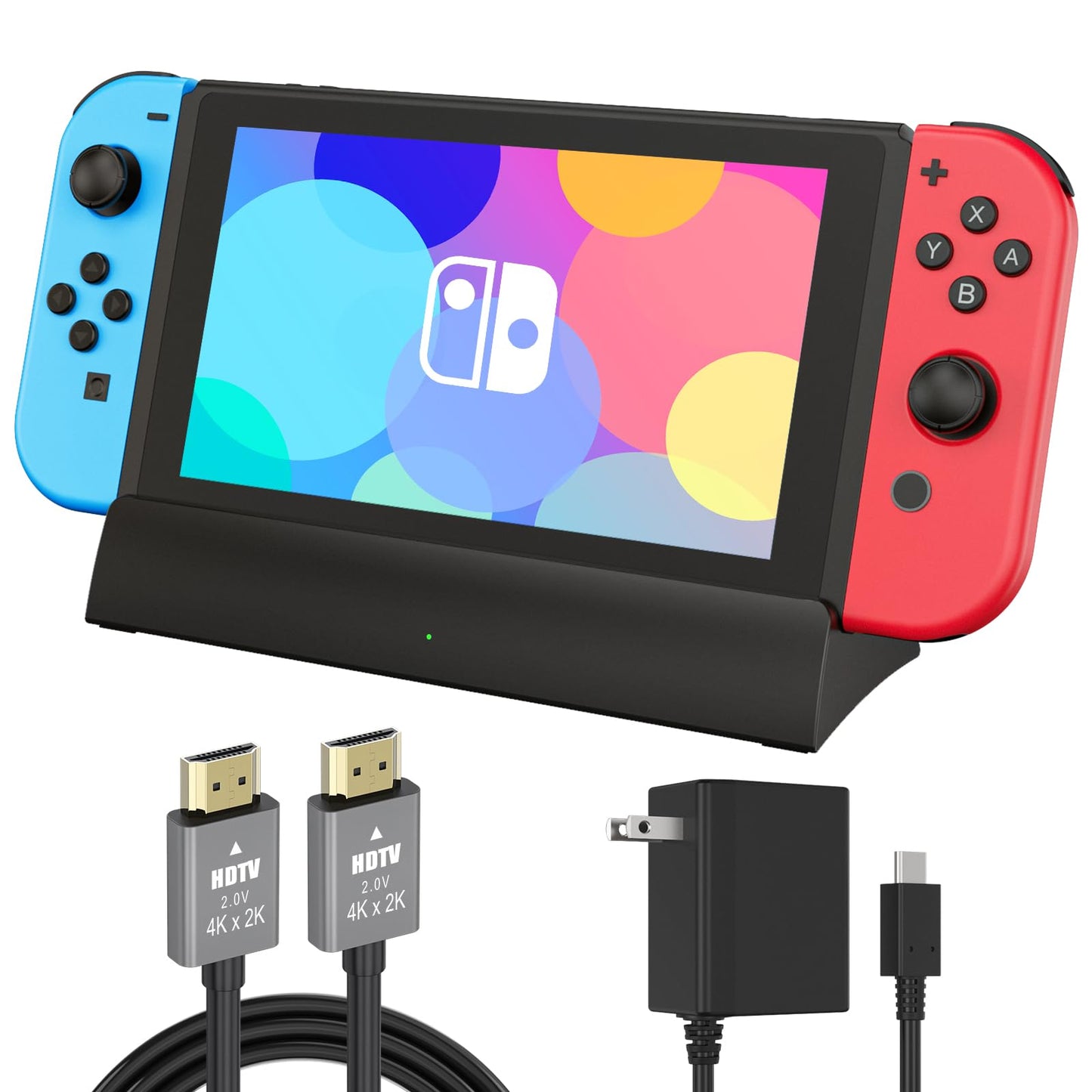 RuntoGOL TV Docking Station for Switch, Replacement for Official Dock, Supports 4K HDMI Output with HDMI Cable and 15V/2.6A USB-