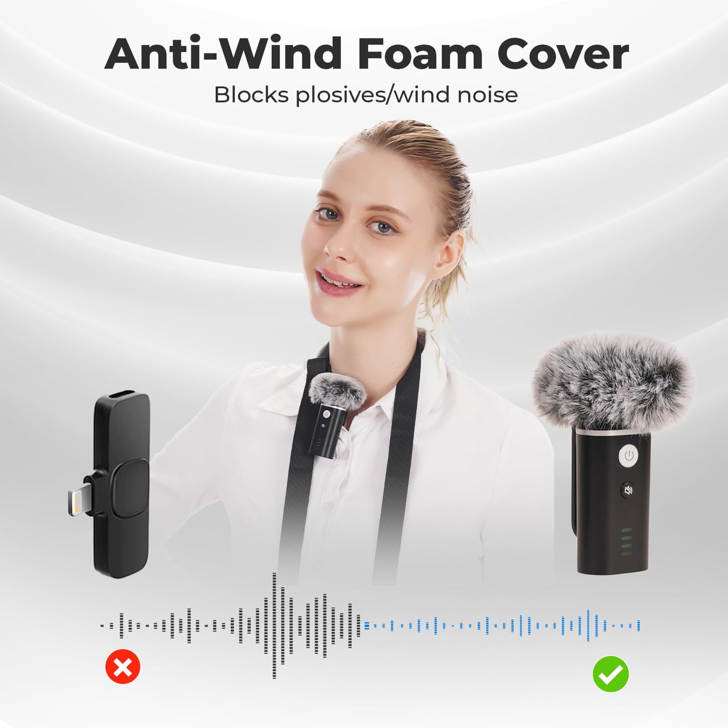 Winbridge Wb006 Upgraded Wireless Voice Amplifier - Bluetooth Lapel Microphone With Speaker, Windproof Foam Compact & Portable,