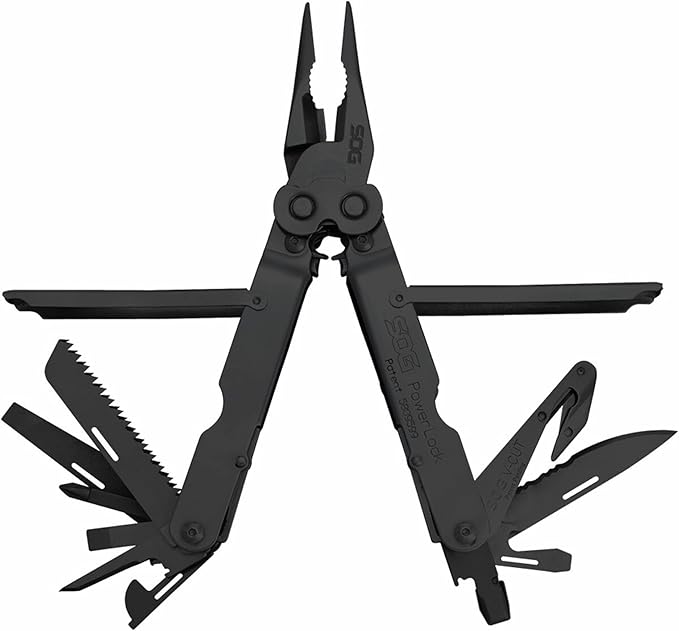 SOG Powerlock V-Cutter- Multi-Tool Pocket Utility Tool Set with 18 Specialty Tools for Heavy-Duty Field Use and Nylon Carr...