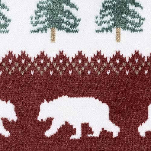 Eddie Bauer - Throw Blanket, Brushed Fleece & Plush Sherpa Bedding, Blanket for Couch & Bed (Grizzly Peak Red, 50" x 60")