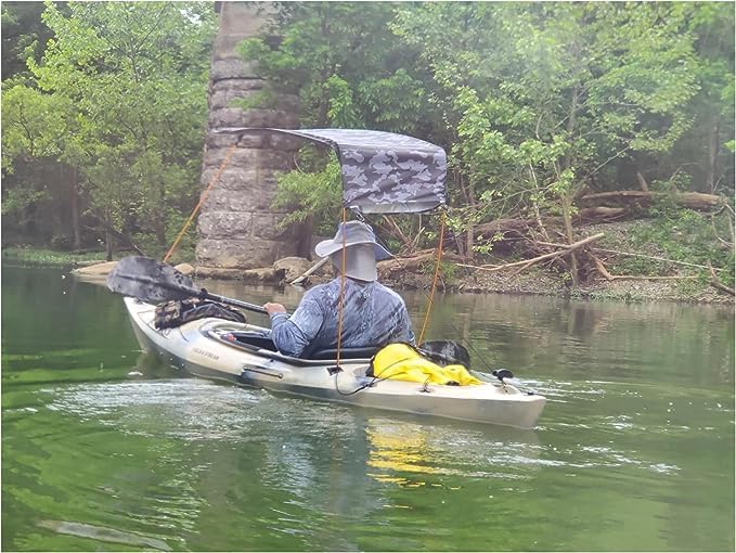 MOOCY Kayak Canopy,Waterproof Sun Shade Canopy for Single Person,Kayak Sunshade Awning Top Cover, Universal Canoe Shade wi...