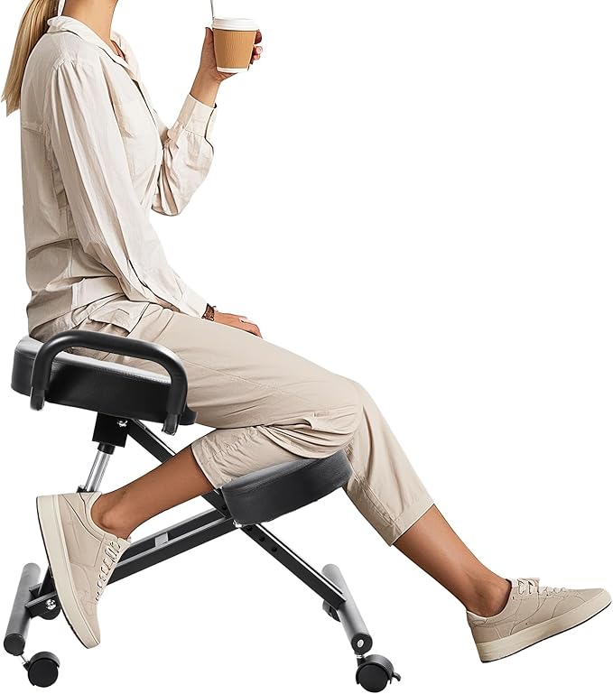 Kneeling Chair, Ergonomic Kneeling Chair, kneelings Office Chairs with Adjustable Height and Lumbar Support for Banking Meeting Room Office Home Reception,Improve Postures,