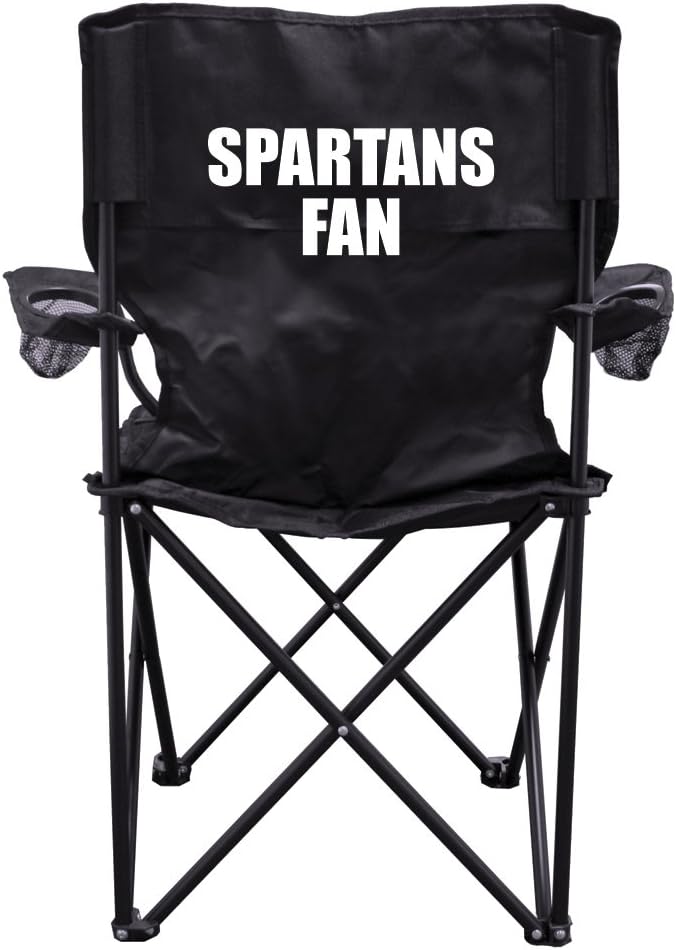 VictoryStore Outdoor Camping Chair - Spartans Fan Black Folding Camping Chair with Carry B