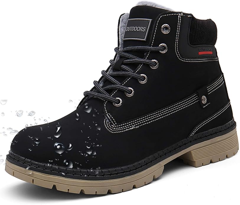 Eagsouni Mens Womens Snow Boots Warm Fur Lined Ankle Booties Hiking Trekking Trail Climbing Shoes Lace Up Anti-Slip Waterp...