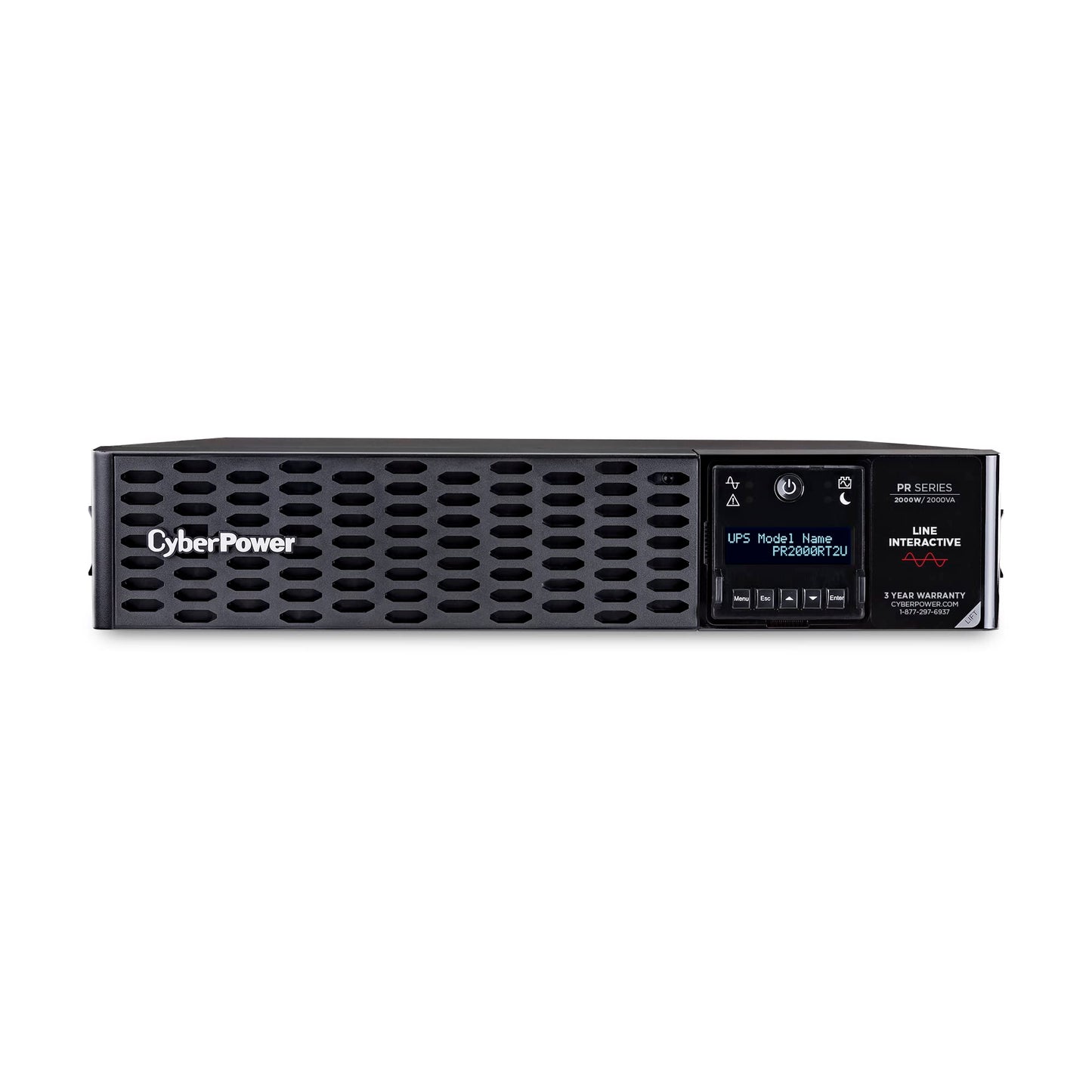 Cyberpower Pr2000Rt2Un Smart App Sinewave Ups System, 2000Va/2000W, 8 Outlets, 2U Rack/Tower, Rmcard205 Pre-Installed