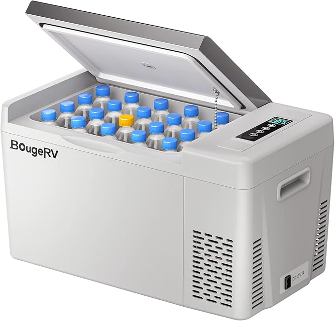 BougeRV 12 Volt Refrigerator 12V Car Fridge 23 Quart Portable Freezer Compressor Cooler 12/24V DC 110~240 Volt AC for Truc...