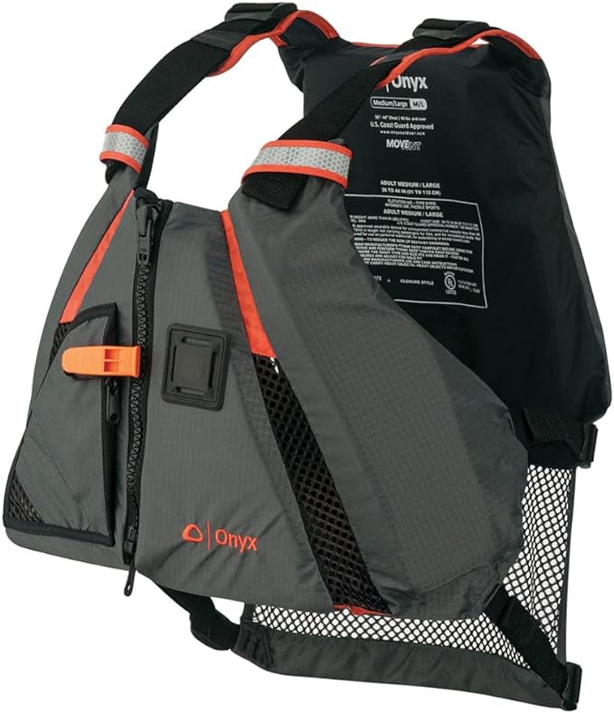 Onyx U.S. Coast Guard and Transport Canada Approved MoveVent Dynamic Paddle Vest for Adults for Kayaking, Canoeing, Stand ...