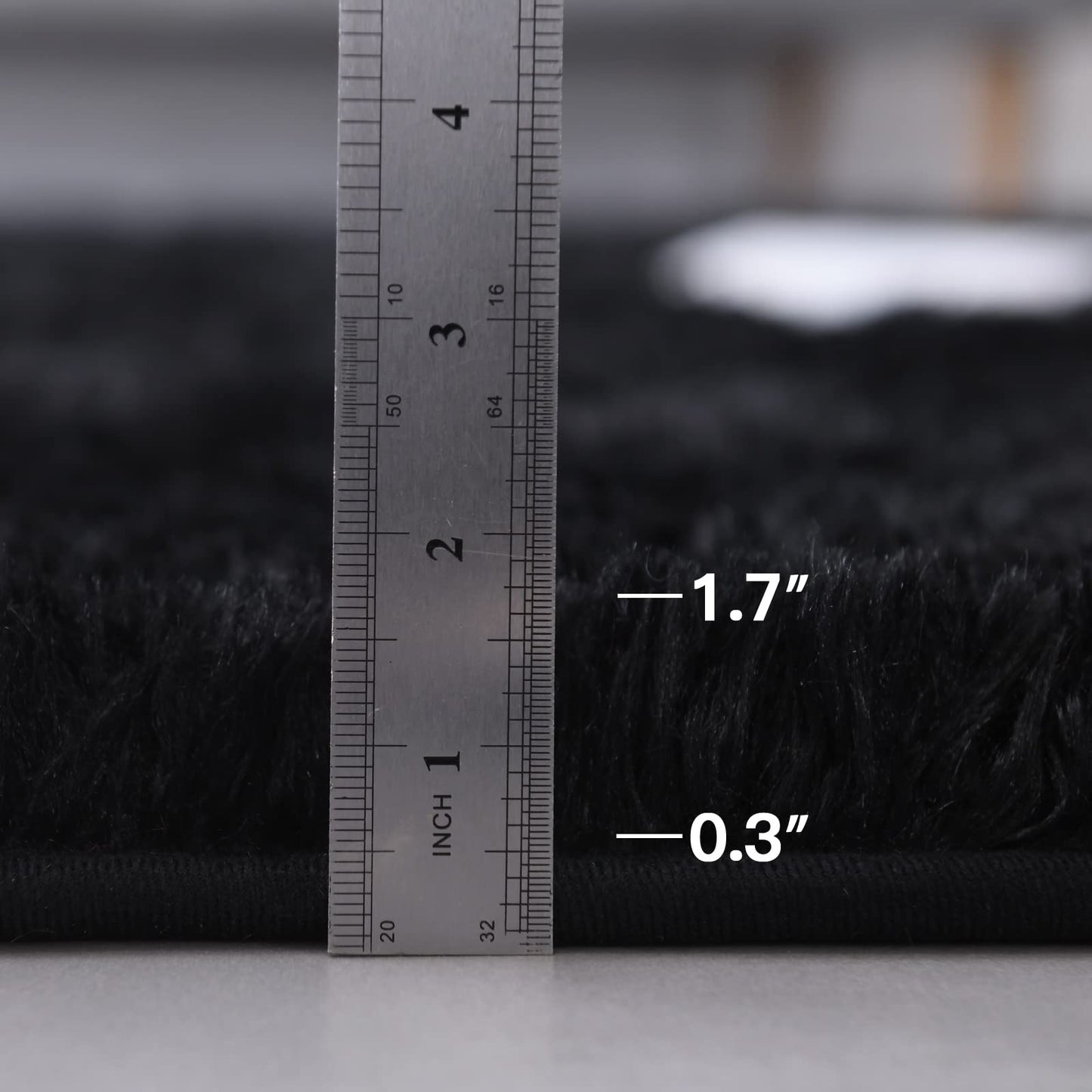 TABAYON Shag Area Rug, 4'x6' Black Indoor Ultra Soft Plush Rugs for Living Room, Non-Skid Modern Nursery Faux Fur Kids Room Home Decor
