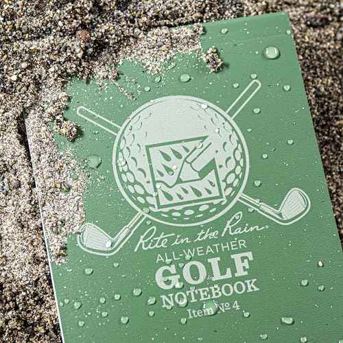 Rite in the Rain All Weather Golf Notebook, 3.5" x 6", Green Field Flex, Club Yardage Book & Hole Notes (No. 4)