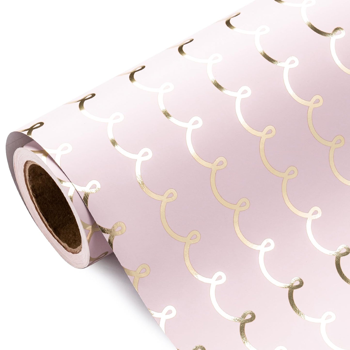 WRAPAHOLIC Jumbo Pink Wedding Wrapping Paper - 30 Inch x 33 Feet - Foil Girls Birthday Wrapping Paper for Birthday, Wedding, Baby Shower, Bridal Shower
