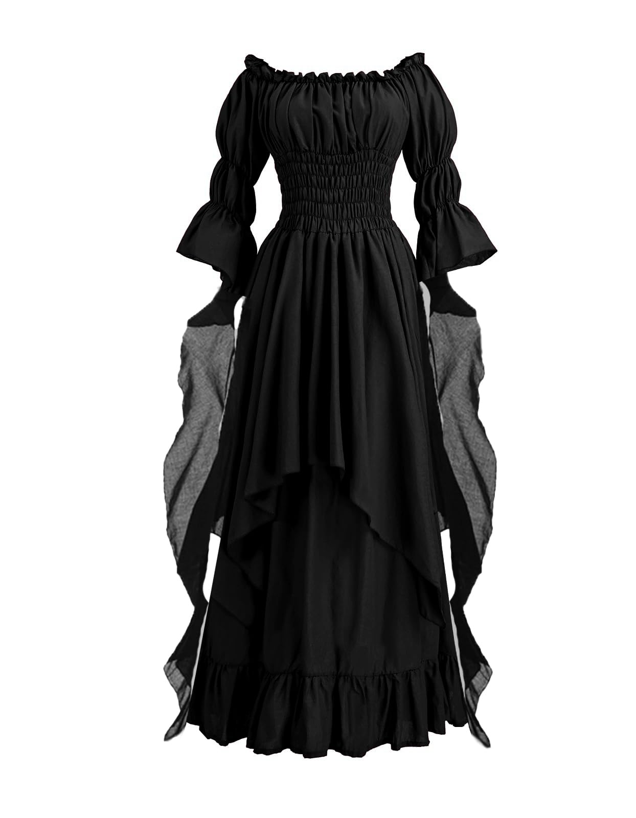 GOLDSTITCH Women's Victorian Dress Renaissance Medieval Costume Gothic Witch Dress Black for Women