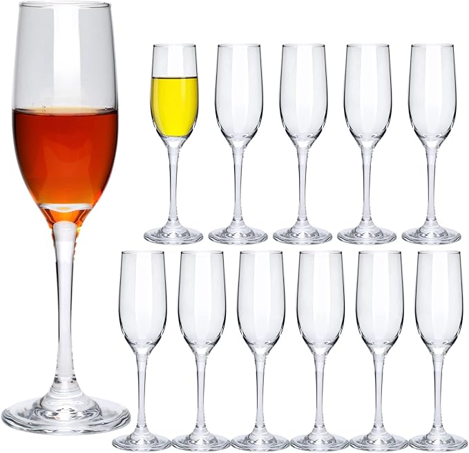Cadamada 6 oz Champagne Flutes Glass, Wine Flutes Set of 12, for Champagne, Wine, High-End Banquets, Parties, Bars, Weddin...