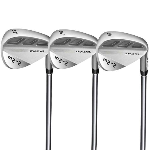 MAZEL M2-1/2 Series Forged Golf Wedge for Men Right Handed - Individual Golf Wedge 52 56 60 Degree,Milled Face for More Spin (M2-2,Silver 52 56 60 Set)