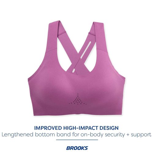 Brooks Women's Crossback 2.0 Sports Bra for Running, Workouts & Sports - Washed Plum - 36 A/B