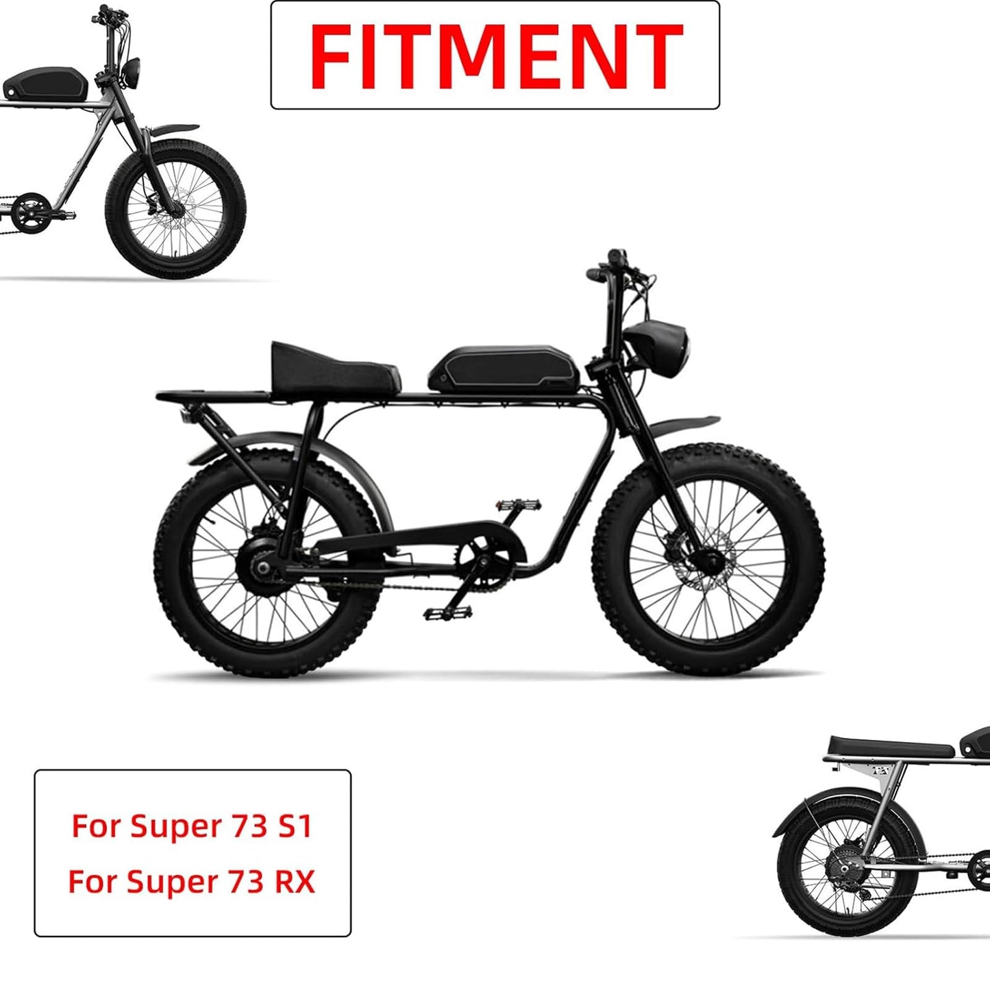 BAOUFF Seat for Super 73,Integrated Leather Cushion Saddle for Bike Super73 S1/RX - Black