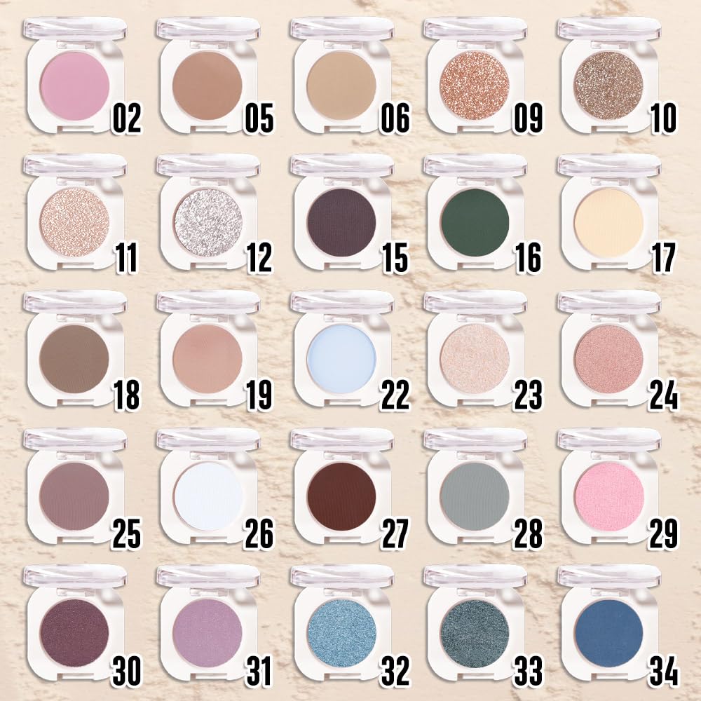WanTuoluo Sheer White Sparkle Eyeshadow Palette for Women, Single Monochrome Eye Shadow Makeup, Shiny Pressed Powder, Blendable