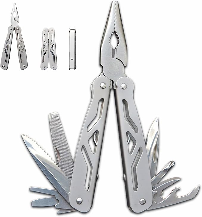 Multitool Pliers, 12-In-1 Premium Portable EDC Multitool, Professional Pliers Pocket Knife with Safety Locking, Multipurpo...